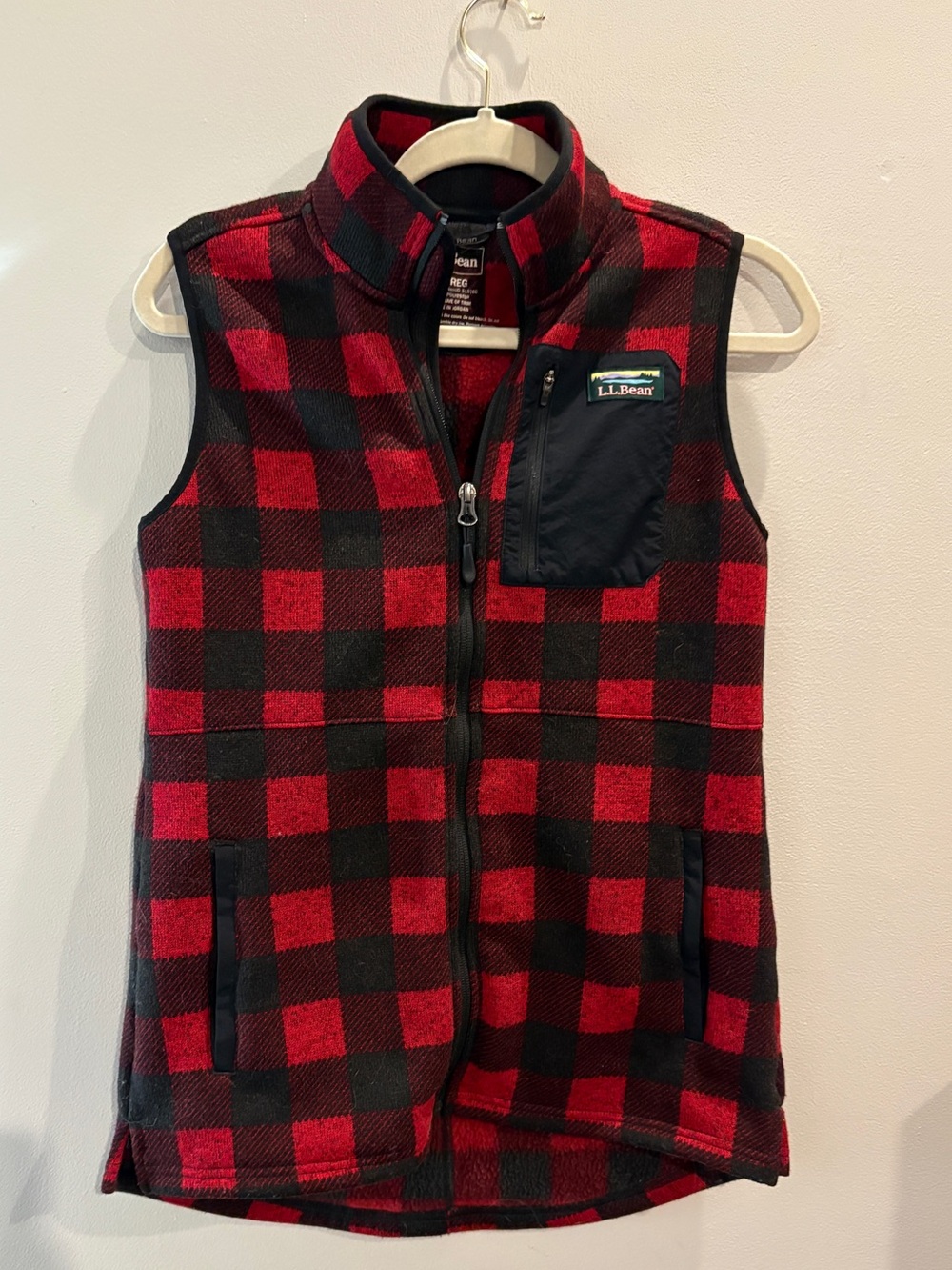 LLBean Buffalo Plaid Long Vest